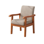 Modern Simplicity Rubber Wood Cotton And Linen Fabric Sponge Square Accent Chair & Table Set For Living Room