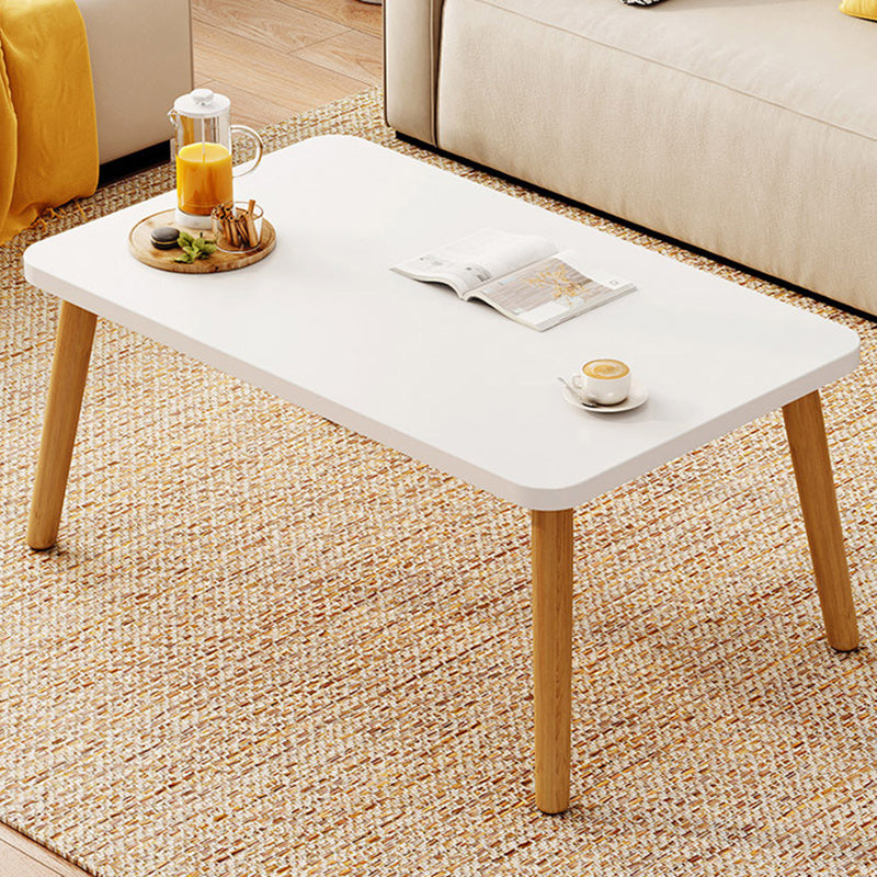 Modern Minimalist Rectangular Solid Wood Coffee Table For Living Room