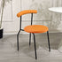 Contemporary Scandinavian Leather Metal Sponge Round Arc Dining Chair Backrest For Dining Room