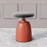 Modern Minimalist Round Cylinder Fabric Metal Vanity Stool For Bedroom