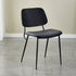 Contemporary Scandinavian Square Leather Metal Dining Chair Backrest Armless For Dining Room