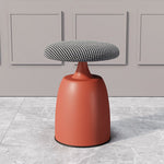 Modern Minimalist Round Cylinder Fabric Metal Vanity Stool For Bedroom