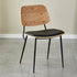 Contemporary Scandinavian Square Leather Metal Dining Chair Backrest Armless For Dining Room