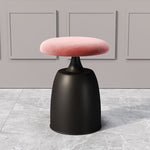 Modern Minimalist Round Cylinder Fabric Metal Vanity Stool For Bedroom