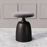 Modern Minimalist Round Cylinder Fabric Metal Vanity Stool For Bedroom