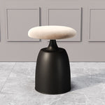 Modern Minimalist Round Cylinder Fabric Metal Vanity Stool For Bedroom