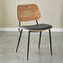 Contemporary Scandinavian Square Leather Metal Dining Chair Backrest Armless For Dining Room