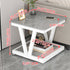 Modern Luxury Square Rock Panel Galvanized End Table 2-Tier For Living Room