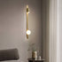 Modern Minimalist Strip Round Ball Brass Glass LED Wall Sconce Lamp For Bedroom