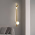 Modern Minimalist Strip Round Ball Brass Glass LED Wall Sconce Lamp For Bedroom