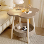 Modern Minimalist Flower Steel End Table 2-Tier For Living Room