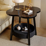 Modern Minimalist Flower Steel End Table 2-Tier For Living Room