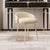 Contemporary Nordic Round Houndstooth Leather Fabric Splicing Vanity Stool Low Back For Bedroom