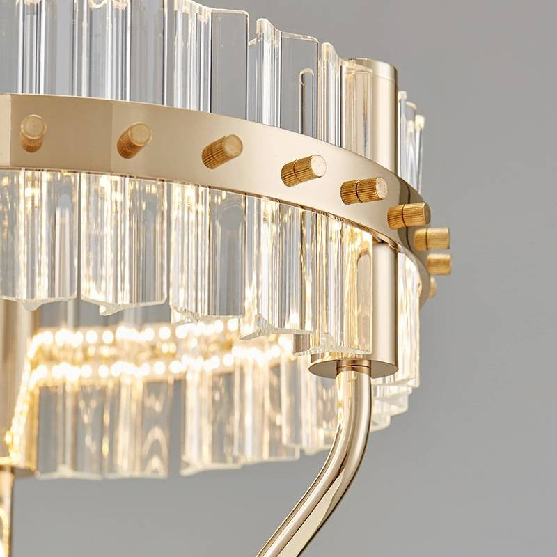 Contemporary Luxury Dazzling Prismatic Crystal Hardware Frame LED Table Lamp For Bedroom