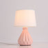 Modern Minimalist Cylindrical Cone Ceramic Fabric 1-Light Table Lamp For Bedroom