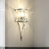 Contemporary Luxury Prismatic Clear Crystal Shade Iron 1-Light Wall Sconce Lamp For Living Room