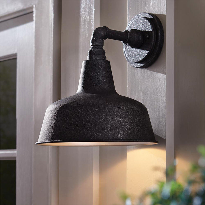 Contemporary Industrial Waterproof Frosted Texture Iron 1-Light Wall Sconce Lamp For Outdoor Patio