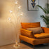 Modern Luxury Leaf Flower Globe Iron Aluminum 5-Light Standing Floor Lamp For Living Room