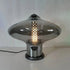 Modern Minimalist Geometric Smokey Gray Glass Hardware LED Table Lamp For Home Office