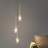 Contemporary Luxury Full Copper Water-ripple Glass Shade 1-Light Pendant Light For Living Room