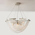 Contemporary Luxury Mesh Shade Iron Crystal 2/6 Light Chandelier For Living Room