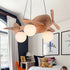 Contemporary Creative Wooden Propeller Plane 3-Light Kids Chandelier For Living Room