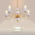 Traditional French Full Copper Frame Candelabra 5-Light Chandelier For Living Room