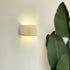 Contemporary Nordic Cream Ribbed Resin Semi-circular Shade 2-Light Wall Sconce Lamp For Bedroom