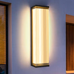 Modern Minimalist Waterproof Rectangular Stainless Steel Acrylic LED Outdoor Wall Sconce Lamp For Outdoor Patio