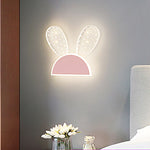 Contemporary Creative Rabbit Planet Acrylic Iron LED Wall Sconce Lamp For Bedroom