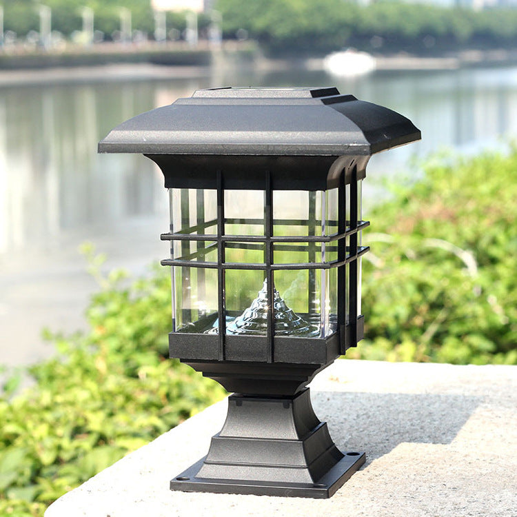 Modern Simplicity Solar Square Pillar LED Outdoor Lawn Landscape For Garden