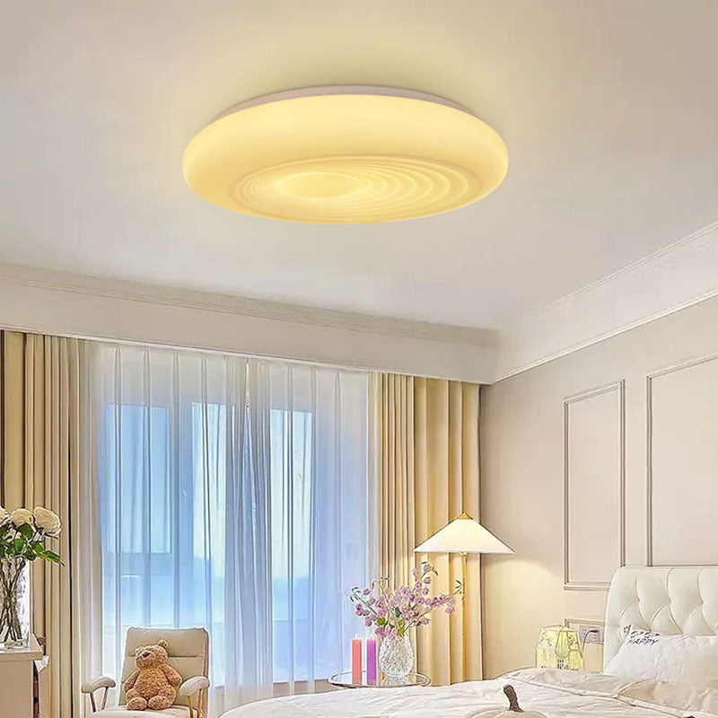 Modern Minimalist Iron Acrylic Round Shade LED Flush Mount Ceiling Light For Living Room