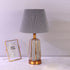 Contemporary Nordic Cylindrical Ceramic Metal Fabric 1-Light Table Lamp For Bedroom