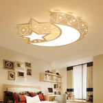 Contemporary Creative Star Moon Iron Acrylic LED Flush Mount Ceiling Light For Bedroom