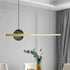 Contemporary Luxury Iron Straight Line Round Marble LED Island Light Pendant Light For Living Room