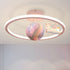 Contemporary Creative Kids Round Planet Unicorn Iron Resin LED Semi-Flush Mount Ceiling Light For Bedroom