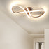 Modern Minimalist Spiral Twisted Aluminum Silicone LED Semi-Flush Mount Ceiling Light For Bedroom