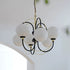 Traditional Vintage Irregular Twisted Orb Iron Glass 6-Light Chandelier For Living Room
