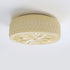 Contemporary Simplicity Cylindrical Engraved Glass LED Flush Mount Ceiling Light For Living Room