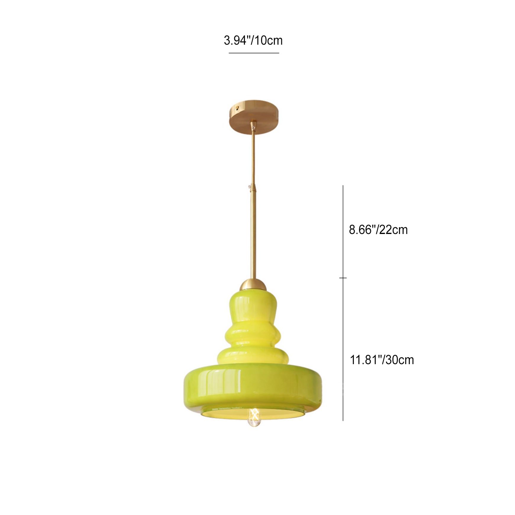 Contemporary Vintage Round Gourd Iron Copper Glass 1-Light Pendant Light For Living Room