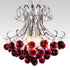 Modern Luxury Grape Crystal Ball Silver Finish Frame 4-Light Chandelier For Living Room