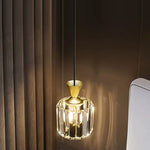 Contemporary Luxury Radiant Prismatic Clear Crystal Shade 1-Light Pendant Light For Living Room