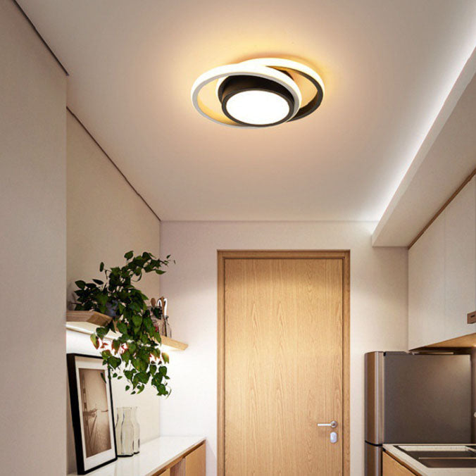 Modern Minimalist Hardware Acrylic Circle Ring LED Flush Mount Ceiling Light For Bedroom