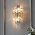 Contemporary Luxury Tiered Crystal Prismatic Dazzling Crystal 4-Light Wall Sconce Lamp For Living Room