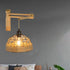 Traditional Vintage Half Round Wood Iron Hemp Rope 1-Light Wall Sconce Lamp For Bedroom