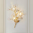 Contemporary Creative Branch Ball Leaf Iron Crystal 2/3 Light Wall Sconce Lamp For Living Room