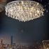 Contemporary Luxury Dazzling Prismatic Crystal Strings Stainless Steel Round Frame 2/6/8-Light Flush Mount Ceiling Light For Living Room