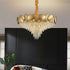 Modern Luxury Stainless Steel Titanium Frame Crystal Beaded 11/15-Light Chandelier For Living Room