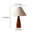 Contemporary Retro Tapered Solid Wood PVC Fabric 1-Light Table Lamp For Bedroom