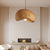 Traditional Japanese Imitation Stone Circular Arc Resin Shade 1-Light Pendant Light For Living Room